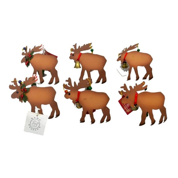 KEMP &‎ BEATLEY Set of 6 Reindeer / Christmas Napkin Rings BRAND NEW WITH TAGS - Picture 1 of 3